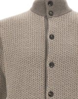 FILIPPO DE LAURENTIIS Cardigan in lana e cashmere bicolor GREY Uomo 