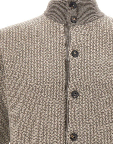 FILIPPO DE LAURENTIIS Cardigan in lana e cashmere bicolor GREY Uomo 
