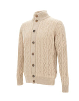 FILIPPO DE LAURENTIIS Cardigan in lana e cashmere a trecce BEIGE Uomo 