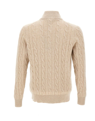 FILIPPO DE LAURENTIIS Cardigan in lana e cashmere a trecce BEIGE Uomo 