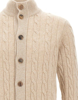 FILIPPO DE LAURENTIIS Cardigan in lana e cashmere a trecce BEIGE Uomo 