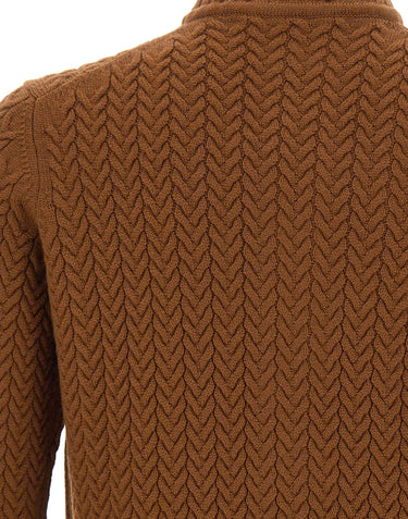 FILIPPO DE LAURENTIIS Cardigan in lana intrecciata BROWN Uomo 