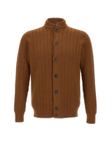 FILIPPO DE LAURENTIIS Cardigan in lana intrecciata BROWN Uomo 