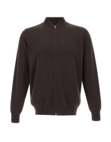 FILIPPO DE LAURENTIIS Cardigan in lana merino con zip BROWN Uomo 