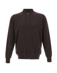 FILIPPO DE LAURENTIIS Cardigan in lana merino con zip BROWN Uomo 