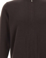 FILIPPO DE LAURENTIIS Cardigan in lana merino con zip BROWN Uomo 
