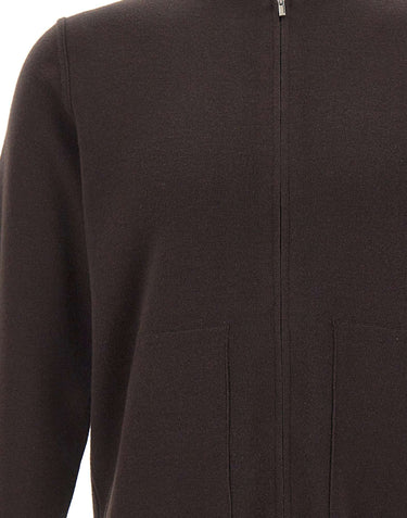 FILIPPO DE LAURENTIIS Cardigan in lana merino con zip BROWN Uomo 