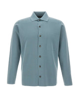 FILIPPO DE LAURENTIIS Camicia in lana merino superfine Light Blue Uomo 