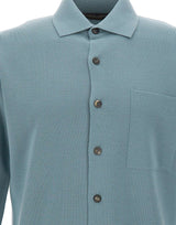 FILIPPO DE LAURENTIIS Camicia in lana merino superfine Light Blue Uomo 