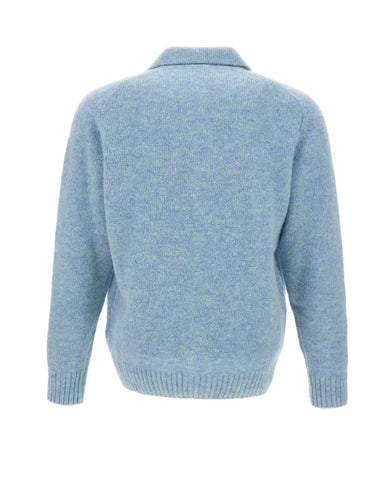 FILIPPO DE LAURENTIIS Cardigan in misto alpaca Light Blue Uomo 