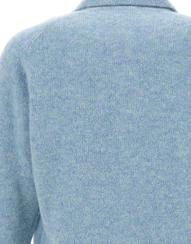 FILIPPO DE LAURENTIIS Cardigan in misto alpaca Light Blue Uomo 