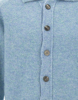 FILIPPO DE LAURENTIIS Cardigan in misto alpaca Light Blue Uomo 