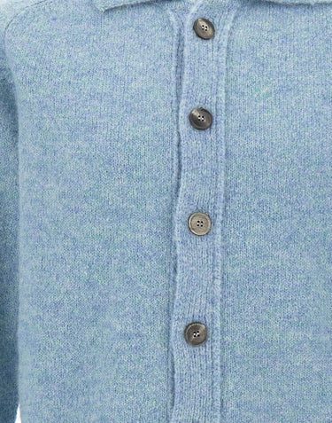 FILIPPO DE LAURENTIIS Cardigan in misto alpaca Light Blue Uomo 
