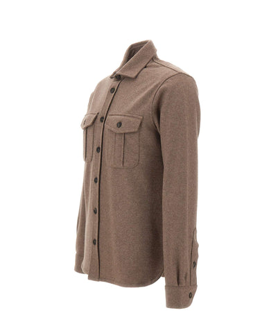 FILIPPO DE LAURENTIIS Camicia in lana e cashmere BEIGE Uomo 