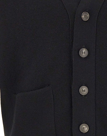 FILIPPO DE LAURENTIIS Cardigan in lana merino BLACK Uomo 