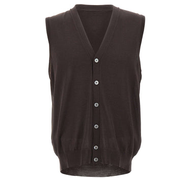 FILIPPO DE LAURENTIIS Gilet in lana merino superifne BROWN Uomo 