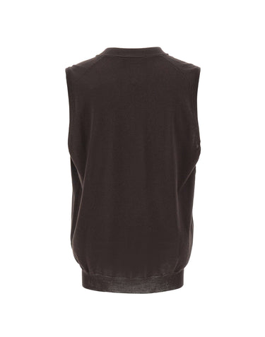 FILIPPO DE LAURENTIIS Gilet in lana merino superifne BROWN Uomo 