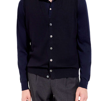 FILIPPO DE LAURENTIIS Gilet in lana merino superifne BLUE Uomo 