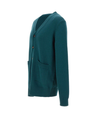 FILIPPO DE LAURENTIIS Cardigan in lana merino GREEN Uomo 