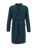 FILIPPO DE LAURENTIIS Cappotto doppiopetto in lana merino GREEN Uomo 