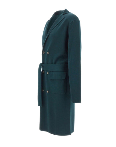 FILIPPO DE LAURENTIIS Cappotto doppiopetto in lana merino GREEN Uomo 