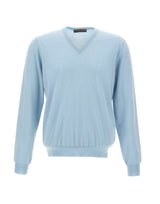 FILIPPO DE LAURENTIIS Pullover in lana merino Light Blue Uomo 