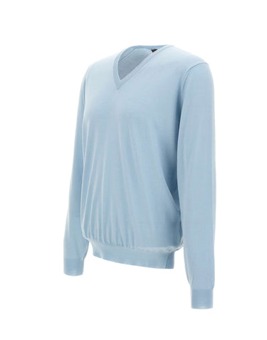 FILIPPO DE LAURENTIIS Pullover in lana merino Light Blue Uomo 