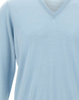 FILIPPO DE LAURENTIIS Pullover in lana merino Light Blue Uomo 