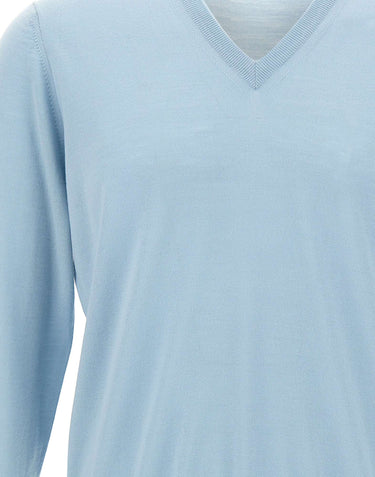 FILIPPO DE LAURENTIIS Pullover in lana merino Light Blue Uomo 