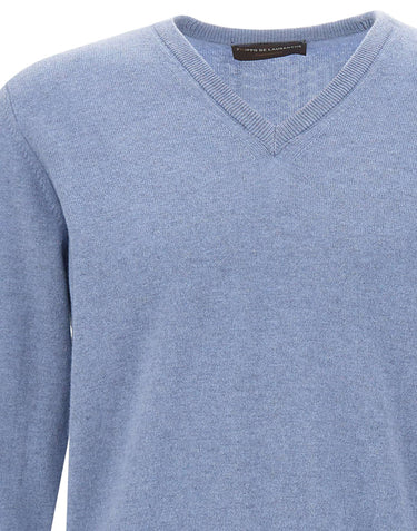 FILIPPO DE LAURENTIIS Pullover in lana e cashmere Light Blue Uomo 