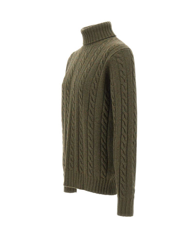 FILIPPO DE LAURENTIIS Dolcevita in cashmere a trecce GREEN Uomo 