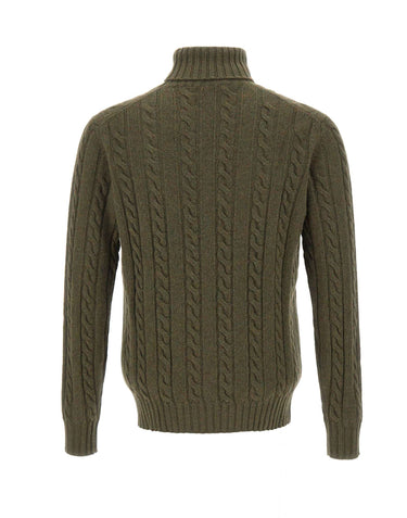 FILIPPO DE LAURENTIIS Dolcevita in cashmere a trecce GREEN Uomo 