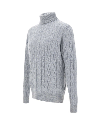 FILIPPO DE LAURENTIIS Maglia dolcevita in lana e cashmere Light Blue Uomo 