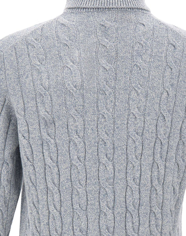 FILIPPO DE LAURENTIIS Maglia dolcevita in lana e cashmere Light Blue Uomo 