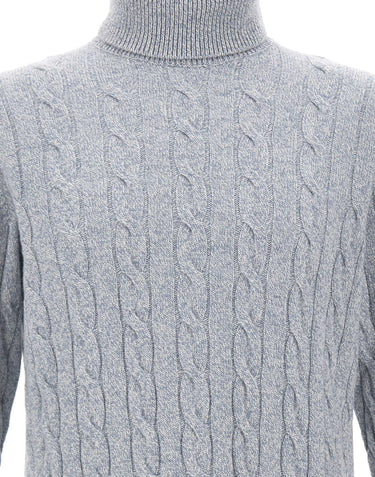 FILIPPO DE LAURENTIIS Maglia dolcevita in lana e cashmere Light Blue Uomo 