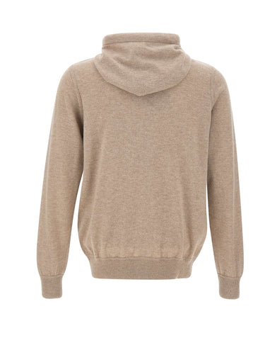 FILIPPO DE LAURENTIIS Felpa in maglia di lana e cashmere BEIGE Uomo 