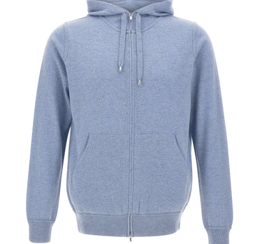 FILIPPO DE LAURENTIIS Felpa in maglia di lana e cashmere Light Blue Uomo 