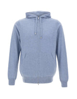 FILIPPO DE LAURENTIIS Felpa in maglia di lana e cashmere Light Blue Uomo 