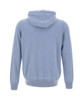 FILIPPO DE LAURENTIIS Felpa in maglia di lana e cashmere Light Blue Uomo 