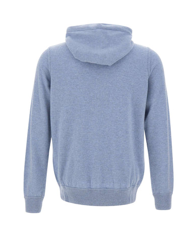 FILIPPO DE LAURENTIIS Felpa in maglia di lana e cashmere Light Blue Uomo 