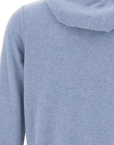 FILIPPO DE LAURENTIIS Felpa in maglia di lana e cashmere Light Blue Uomo 