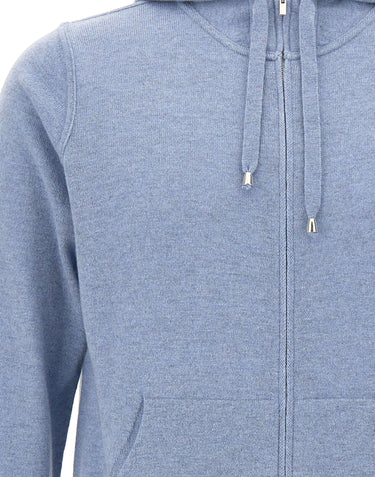 FILIPPO DE LAURENTIIS Felpa in maglia di lana e cashmere Light Blue Uomo 