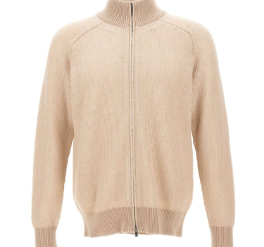 FILIPPO DE LAURENTIIS Cardigan con zip in lana e cashmere BEIGE Uomo 