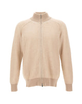 FILIPPO DE LAURENTIIS Cardigan con zip in lana e cashmere BEIGE Uomo 