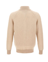 FILIPPO DE LAURENTIIS Cardigan con zip in lana e cashmere BEIGE Uomo 