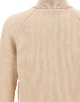 FILIPPO DE LAURENTIIS Cardigan con zip in lana e cashmere BEIGE Uomo 