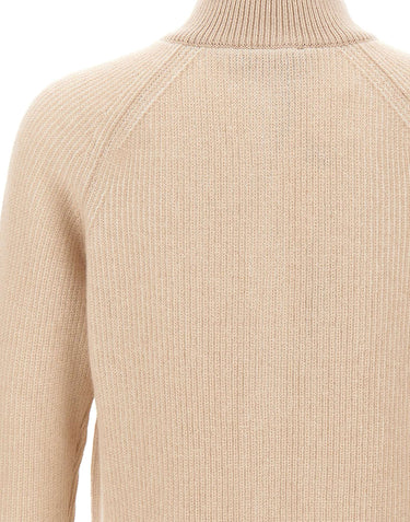 FILIPPO DE LAURENTIIS Cardigan con zip in lana e cashmere BEIGE Uomo 