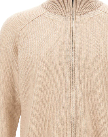FILIPPO DE LAURENTIIS Cardigan con zip in lana e cashmere BEIGE Uomo 