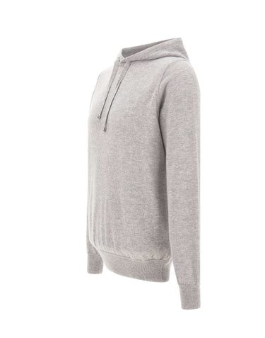FILIPPO DE LAURENTIIS Maglia con cappuccio in lana e cashmere GREY Uomo 