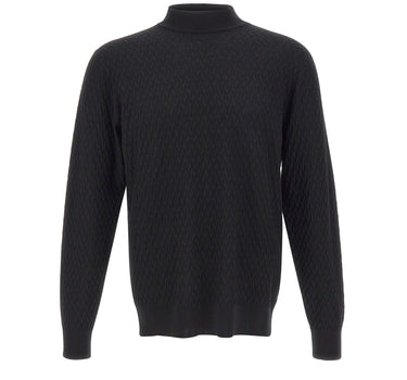 FILIPPO DE LAURENTIIS Maglia in lana merino BLACK Uomo 